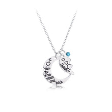 I Love You mother daughter Necklaces pendants the moon shape Statement Neck