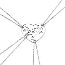Four Piece Puzzle Heart Pendant Necklaces Best Friend  Mom&Daughter Puzzle