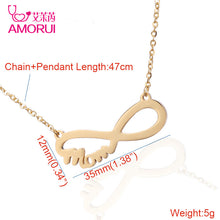 AMORUI Alphabet Neckalce Fashion Women Stainless Steel Mom Necklaces Pendan