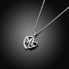 Heart Mum & Baby Necklaces,I Love My Mother,925 stamped silver plated Mama