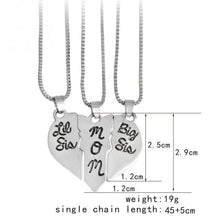 2017 Cute Sister Mom Three Stitching Love Pendant Necklace Set Mother's Day