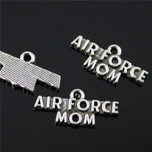 40pcs 25*12mm Antique Silver Color Air Force Mom Charms, Fashion Diy Handma