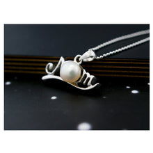 AZIZ BEKKAOUI Freshwater Pearls Pendant with Mom Words for Necklace 925 Ste