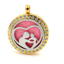 XX15 Stainless Steel Aromatherapy Diffuser "Mom &baby"Locket Floating perf