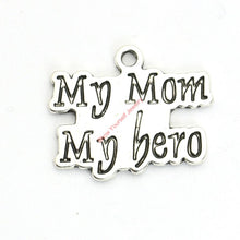 15pcs Antique Silver Plated My Mom my Hero Charms Pendants for Bracelet Jew
