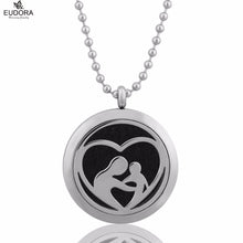 "Mom Love Baby" Round Pattern 30mm Aromatherapy Locket  Essential Oil Diffu