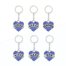 mom daughter teacher Best friend Keychain Heart  Imitation Diamonds Key Rin