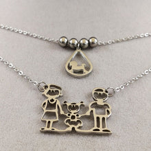 2017 Dog Mom and Dad Daughter Stainless Steel Choker Necklace Women Double