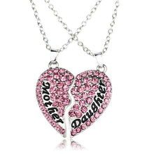 6 Colors 2PCS Broken Heart Mother Mom Daughter Crystal Rhinestone Fashion P