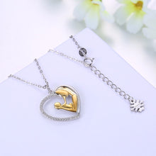 Authentic S925 Pure Sterling silver fine jewelry gold color mom mother son