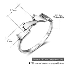 NEW 925 Sterling Silver Rings for Women Four Feet Design Vintage Style Ring