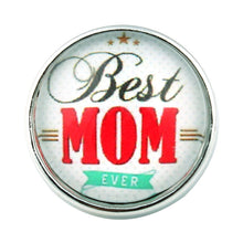 10pcs/lot Best MOM Ever Design 18mm Snap Buttons Jewelry Print Photo Glass