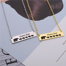 New Hot Sale Mama Bear Necklace Bar Necklace Five Baby Bears Pendant Neckla