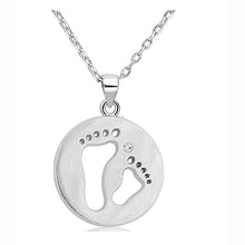 Baby Feet Pendant Necklace With Birthstone Mom Jewelry-in Pendant Necklaces