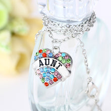Bespmosp Charm Colorful Family Mom NANA Sis Heart Crystal Pendant Necklace