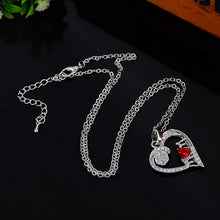 LASPERAL Fashion Jewelry 1PC Rhinestone Love Heart Rose Mom Pendant Necklac