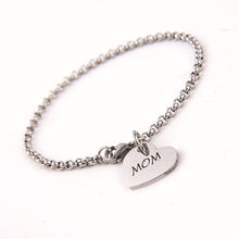Titanium Steel 6mm Beaded Chain Bracelet With Heart Shape Pendant Charm Let