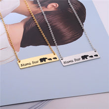 2017 Hot sale Mama Bear Simple Bar Necklace Mom Gift Mother's Day Birthday