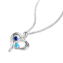 Personalized 925 Sterling Silver 2 Birthstone Necklace Pendants Engraved He
