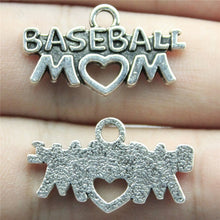 15pcs 26*14mm Antique Silver Color Baseball Mom Gifts Charms Jewelry Pendan