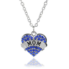 New Heart Pendant Rhinestone Necklace Creative Mom Letter Crystal Pink Whit