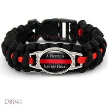 (10 PCS/lot) THIN RED LINE FIRE DAD Paracord Survival Friendship Fire Wife
