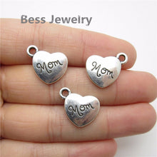 30pcs(18*18mm) Antique Silver Love Mom Charm fit for pandora style Bracelet