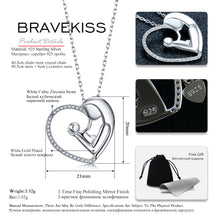 BRAVEKISS 925 Sterling Silver Pendant Chain Necklace Gift For Mother Mom He