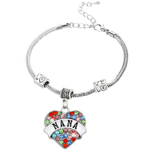 Bespmosp 11 Style Charm Colorful Crystal Heart NANA Sister Sis Mom Pendant