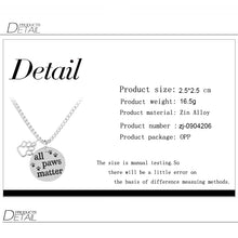 Cat Dog Lover Pet Paw Print Necklaces Hollow letter All Paws Matter Word ne