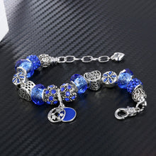 Fashion Jewelry Charm Bracelets & Bangles Blue Crystal Charm Bracelet for W