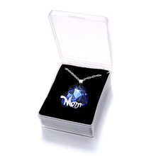2017 new Fashion Ocean Heart necklace Pure Blue crystal Pendant For Mom Gif