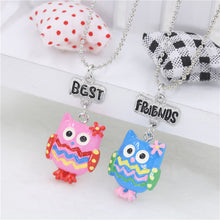 Mom And Daughter BFF Jewelry 2Pcs/ Set Best Friends Charms Choker Pink Owl