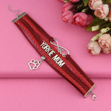 New hot Infinity Love YORKIE MOM bracelet pet charms custom made wrap brace