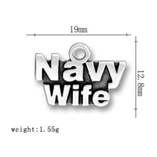 my shape 20Pcs/lot Zinc Alloy Sliver Plated Word Charms Navy Mom Navy Brat