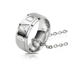Fashion DAD MOM Letters Carved Round Pendant Necklace Mother's/Father's Day