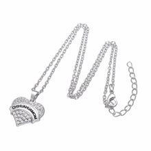 my shape 1pcs Chihuahua MOM Clear Crystal Rhinestone Heart Pendant Pet Chih