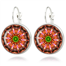 Silver Classic Lotus Mandala Jewelry Earring Nail Henna Om Symbol Zen Buddh