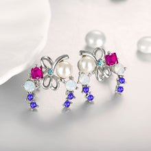 2017 2 styles hot Fashion popular ear hook stud earrings silver color pearl