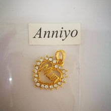 Anniyo Heart Mum Necklaces Gold Color Mama/Mom/Mother Charm Pendant,Mother'