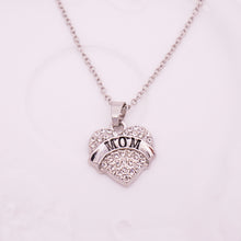 Cheap Love Heart Necklace Women DIY Crystal Mother Mom Necklaces & Pendants