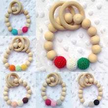 Baby Newborn Kids Teething Chewie Natural Round Wood Bracelet Mom Wooden Te