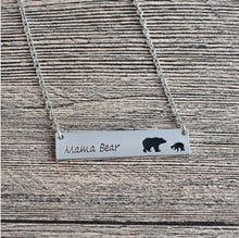 Shuangshuo Mama Bear Tag Engraved Animal Pendant Necklace Women Mother Kids
