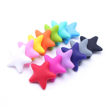 MHS.SUN 30PCS silicone teething beads 38*38mm Star Shaped Food Grade loose