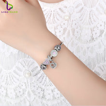 2017 New Original 925 Sterling Silver Heart Bangles & Bracelet with Mom Pen