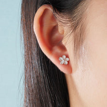 Solid 925 Sterling Silver Stud Earrings Women Flower Earrings Jewelry Gifts