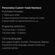 Qitian Personalized Engraved Round Pendant Necklace Women Custom Name Bar N