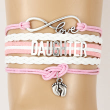 Infinity Love Family Bracelets Handmade Baby Feet Charm Mother/Mom/Grandma/