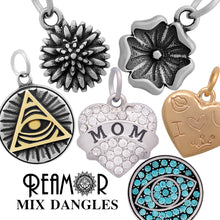 REAMOR 316l Stainless Steel Full Crystal Letter Mom Tiff Heart Floating Dan