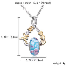 DIBEILLIA New Fashion Mom's day Pendant Necklaces Gold Mom Link Chain Hole